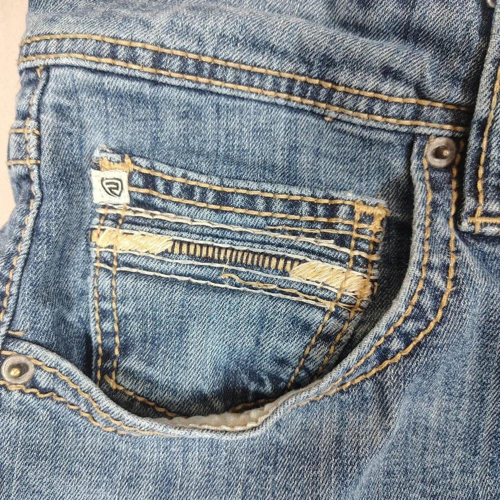 Rock & Roll Denim Bootcut Men 38x34 Blue Relaxed Double Barrel Stretch Denim